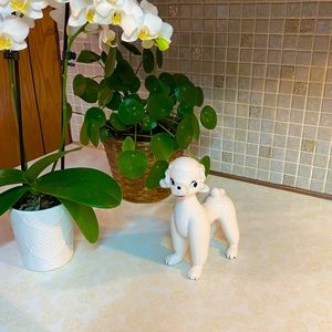 Vintage‎ retro ceramic Poodle dog puppy figurine